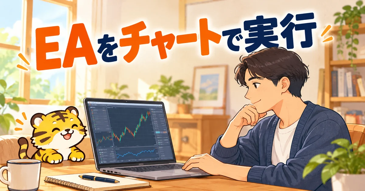 EAをチャートに適用するイラスト