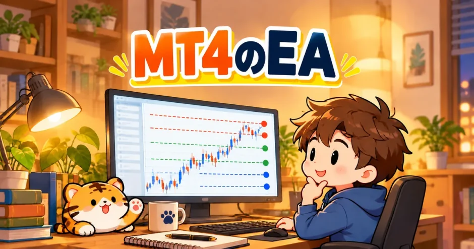 MT4のEAで反復注文を試すイラスト