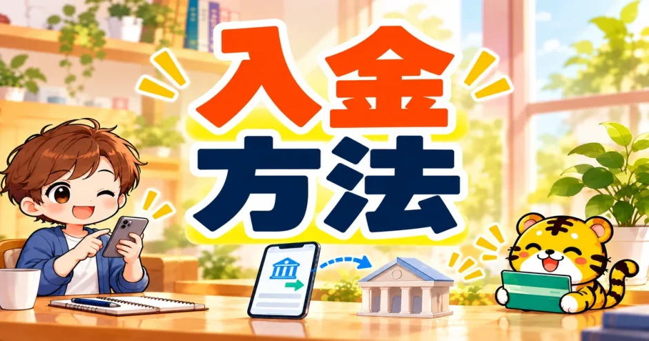 トラリピの入金方法。クイック入金と振込入金を説明するイラスト