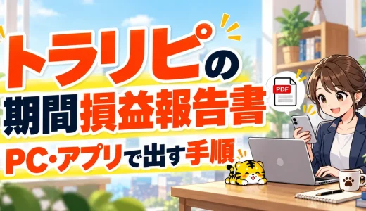 トラリピの期間損益報告書の見方・出し方｜アプリとPCで確認